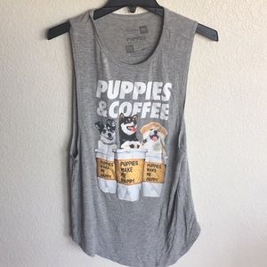 PUPPIES MAKE ME HAPPY | Puppies & Coffee Tank